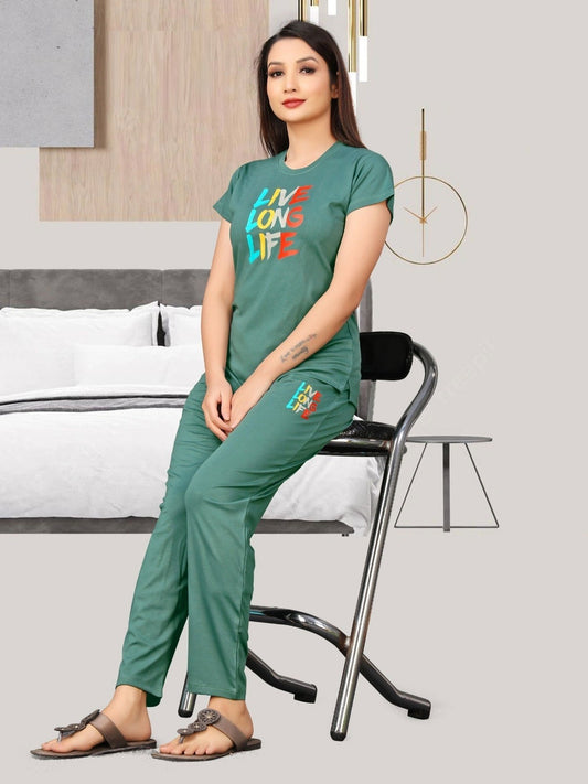 Women Green  Always New Comfort Night Suits Collection